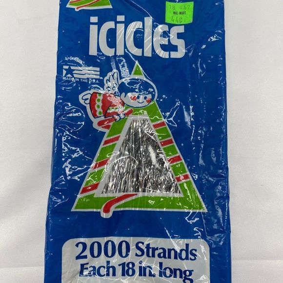 Vintage Christmas Tree Icicles Tinsel Silver 6000 strands 18” - Picture 4 of 7